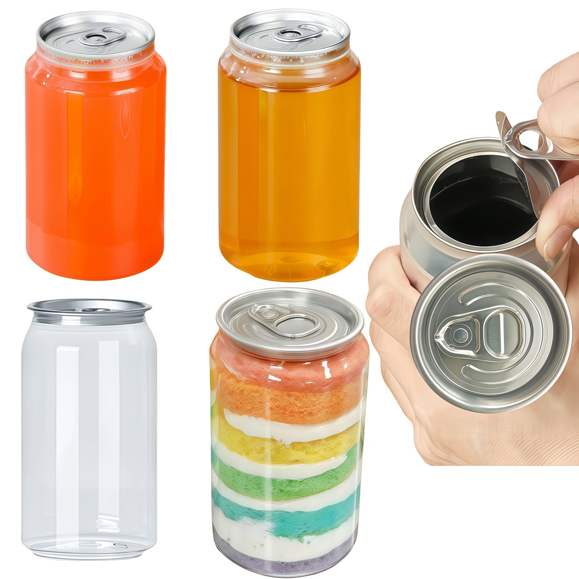 Airosia Clear PET Beverage cans Compatible with Caning Machine(Multi-Size)