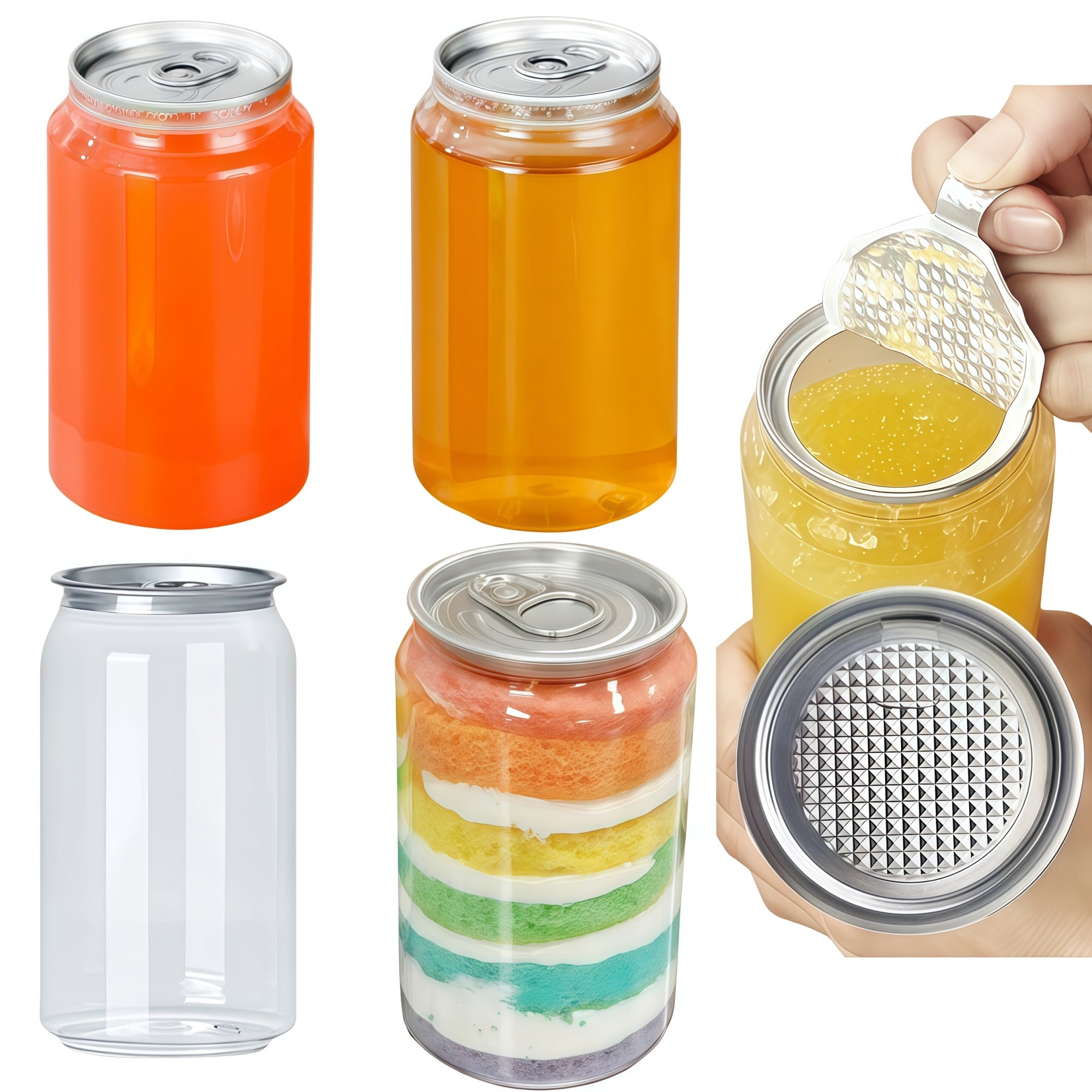 Airosia Clear PET Beverage cans Compatible with Caning Machine(Multi-Size)
