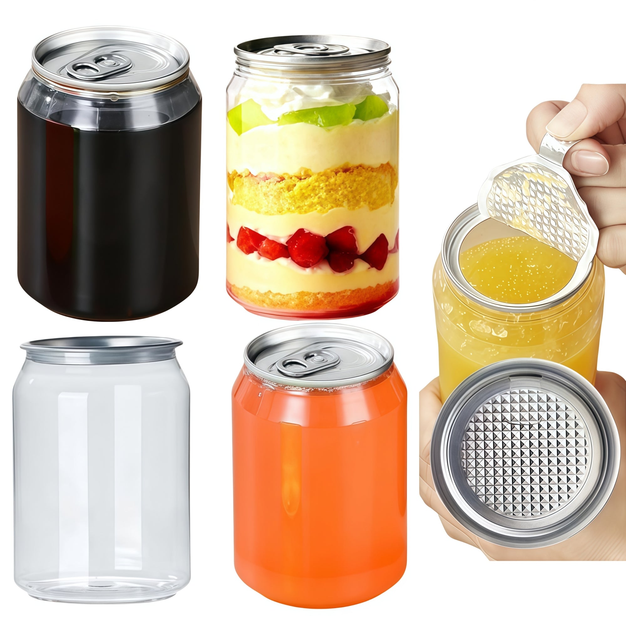 Airosia Clear PET Beverage cans Compatible with Caning Machine(Multi-Size)