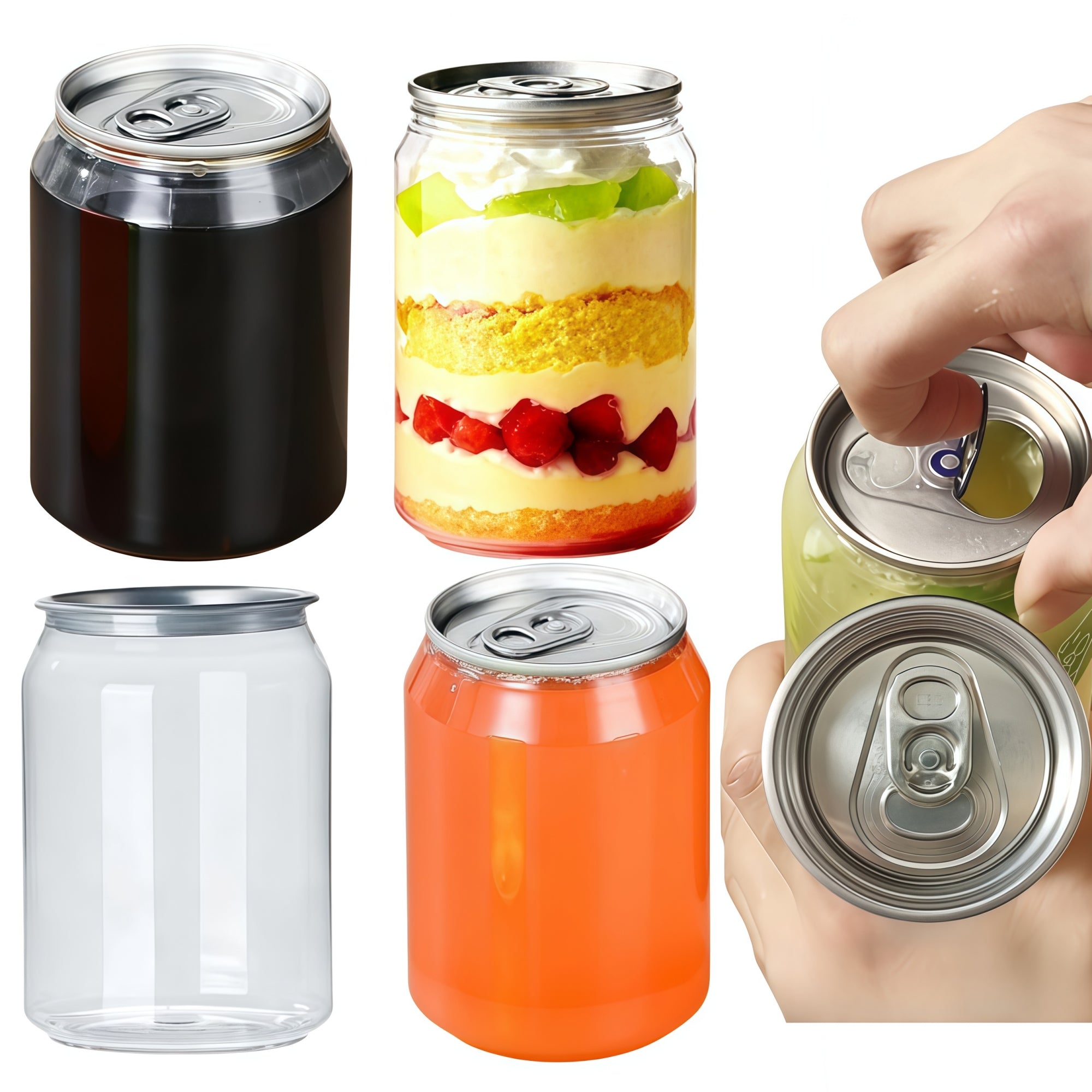 Airosia Clear PET Beverage cans Compatible with Caning Machine(Multi-Size)