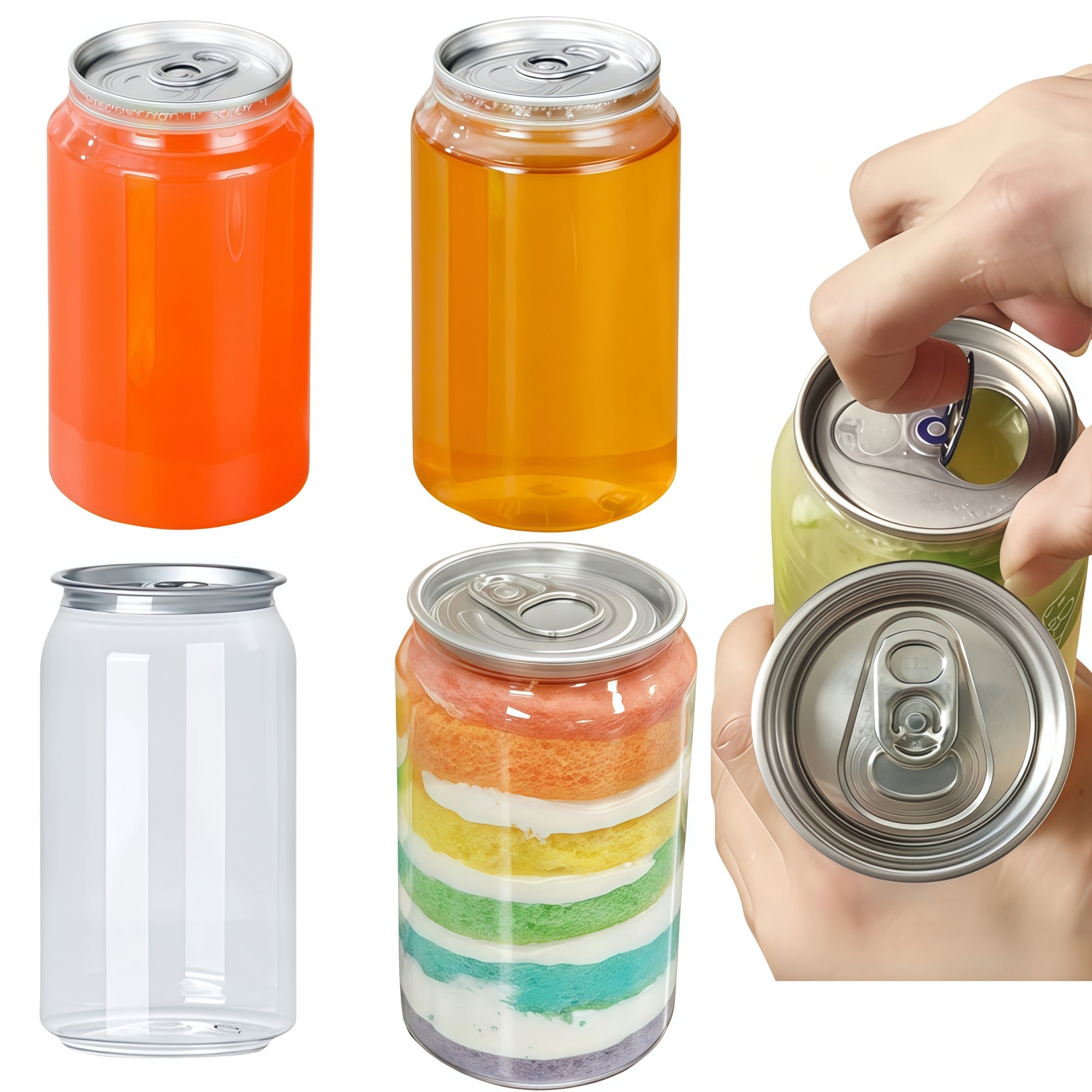Airosia Clear PET Beverage cans Compatible with Caning Machine(Multi-Size)