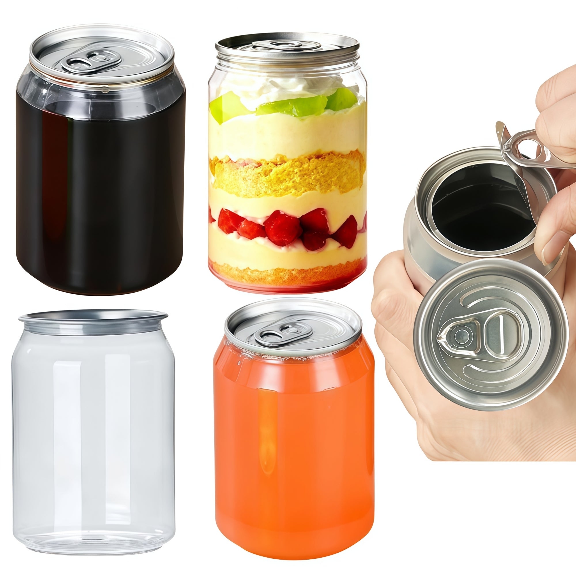 Airosia Clear PET Beverage cans Compatible with Caning Machine(Multi-Size)