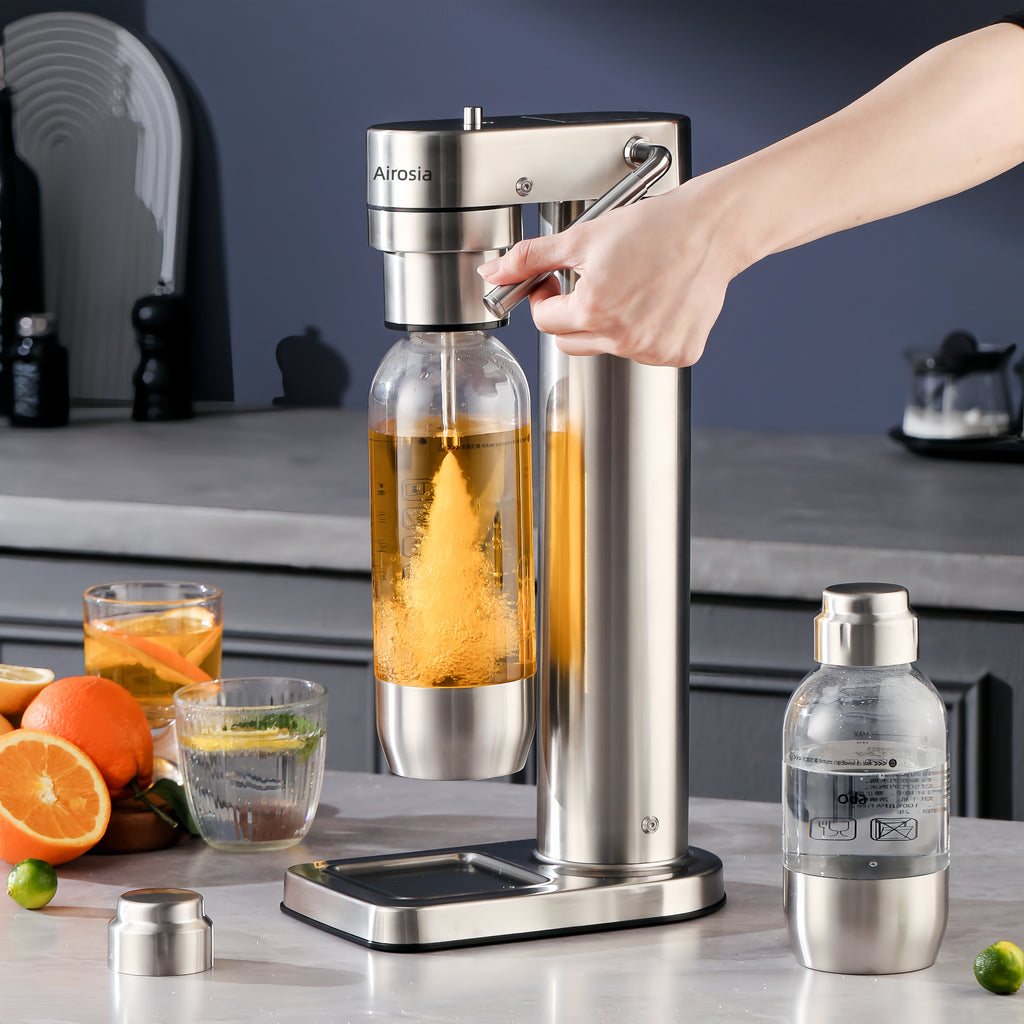Airosia 304 Stainless Steel Sparkling Water Maker-Carbonates Any Drink