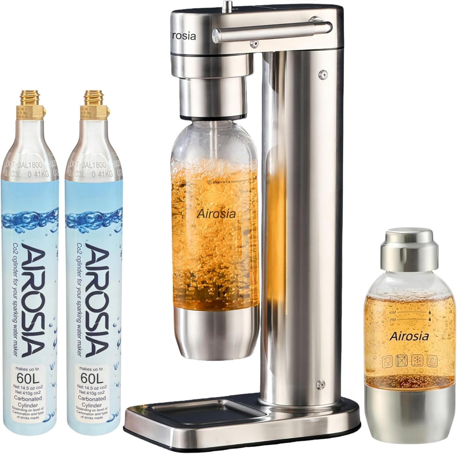 Airosia 304 Stainless Steel Sparkling Water Maker-Carbonates Any Drink