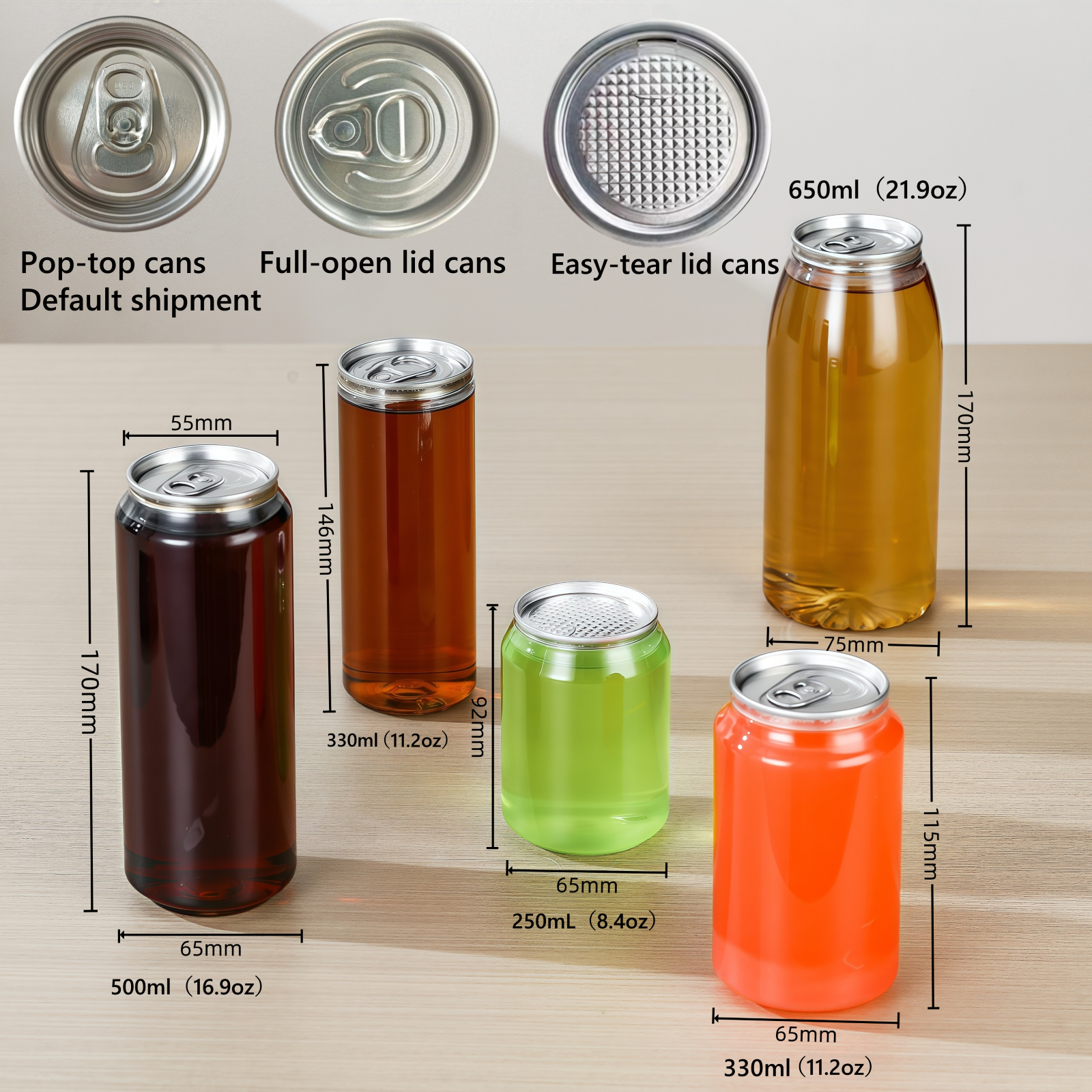 Airosia Clear PET Beverage cans Compatible with Caning Machine(Multi-Size)