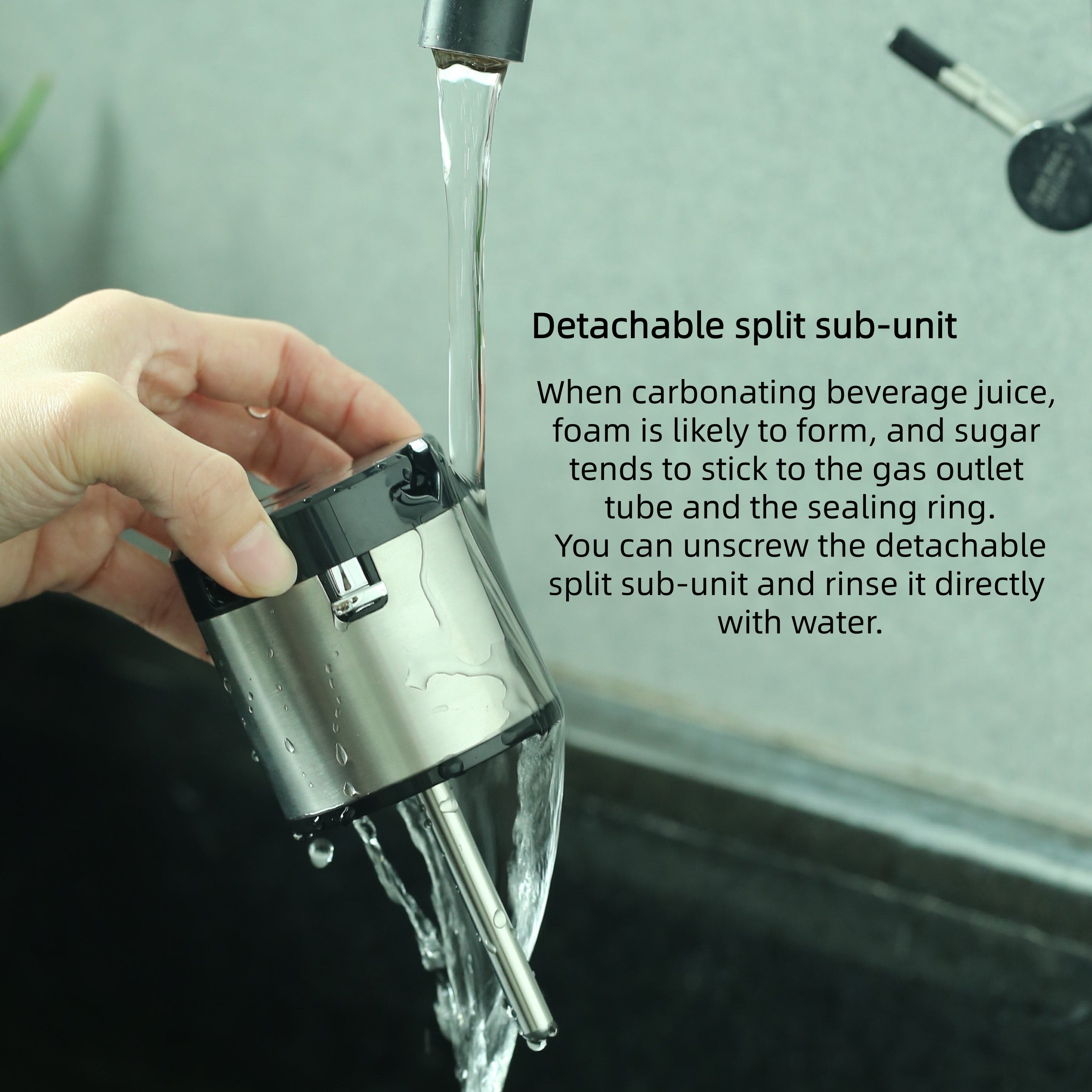 Airosia Black 304 Stainless Steel Sparkling Water Maker-Carbonates Any Drink
